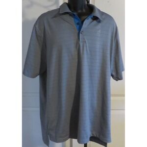 Mens Adidas Climalite Golf Shirt Polo Gray Short Sleeve Large